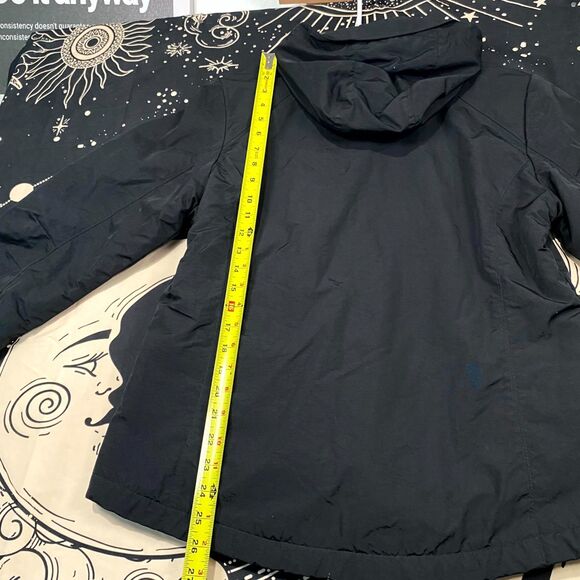 Eddie Bauer Jacket Mens M Black Bomber Windbreaker Fleece Lined Hooded Outerwear - Picture 4 of 6